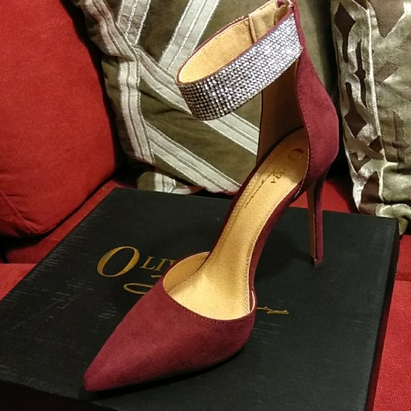 Dazzle by Olivia Jaymes in Wine Suede - Picture 2 of 2